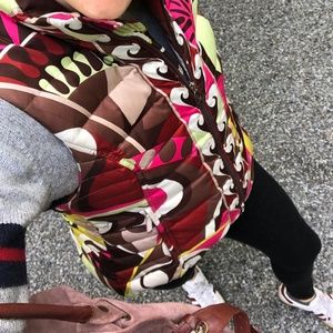 Emilio Pucci Brown Pink Down Puffer Vest